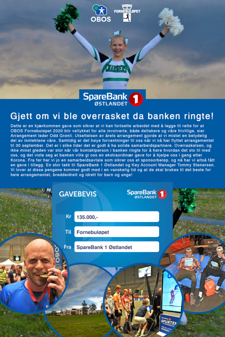 Samarbeidspartner Sparebanken1 Østlandet med ekstraordinær gave